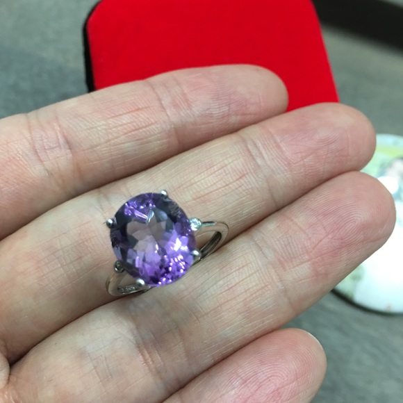NEW Certified 5CT Amethyst S925 Silver Ring - Picture 10 of 17